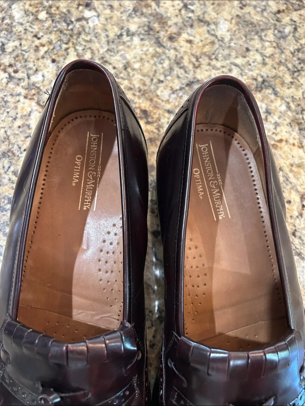 Johnston & Murphy Tassel Loafers in Cherry Brown Leather - Classic Wingtip Style